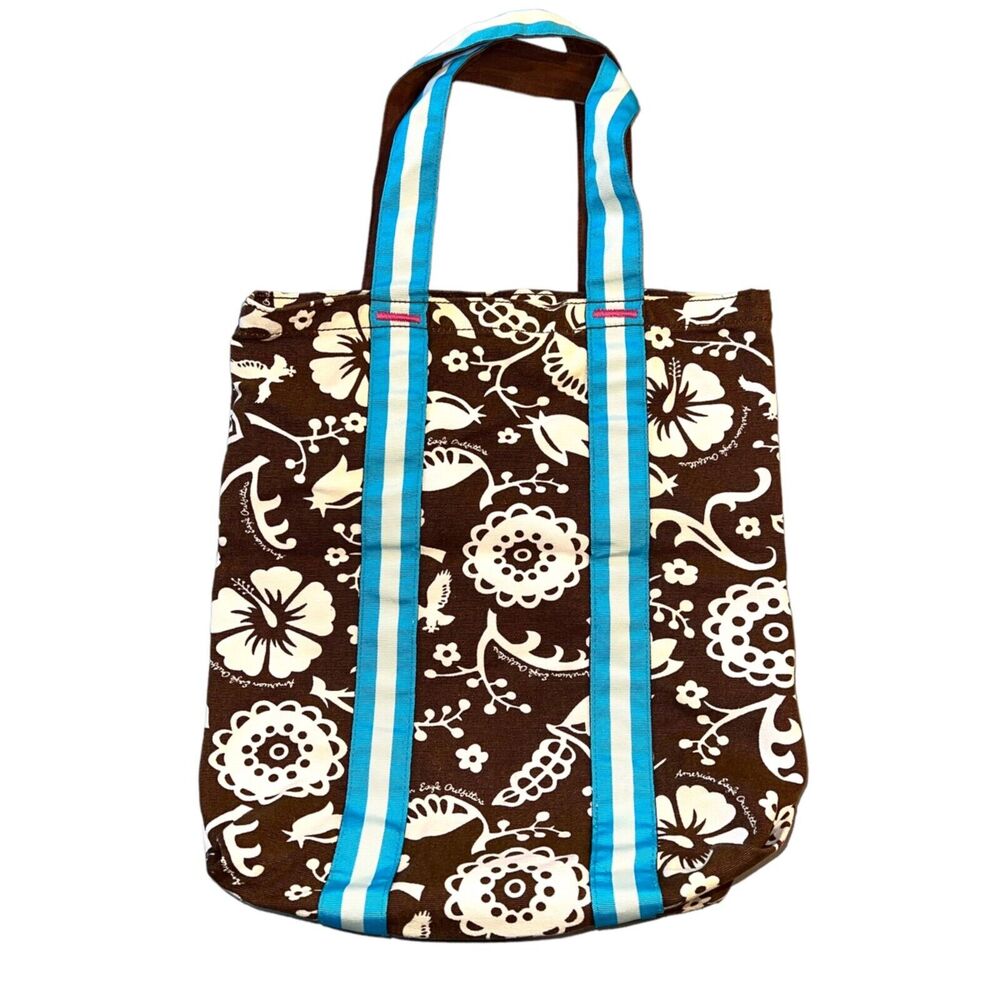 American Eagle Womens Shoulder Bag Tropical Print Summer Beach Bag Retro Floral